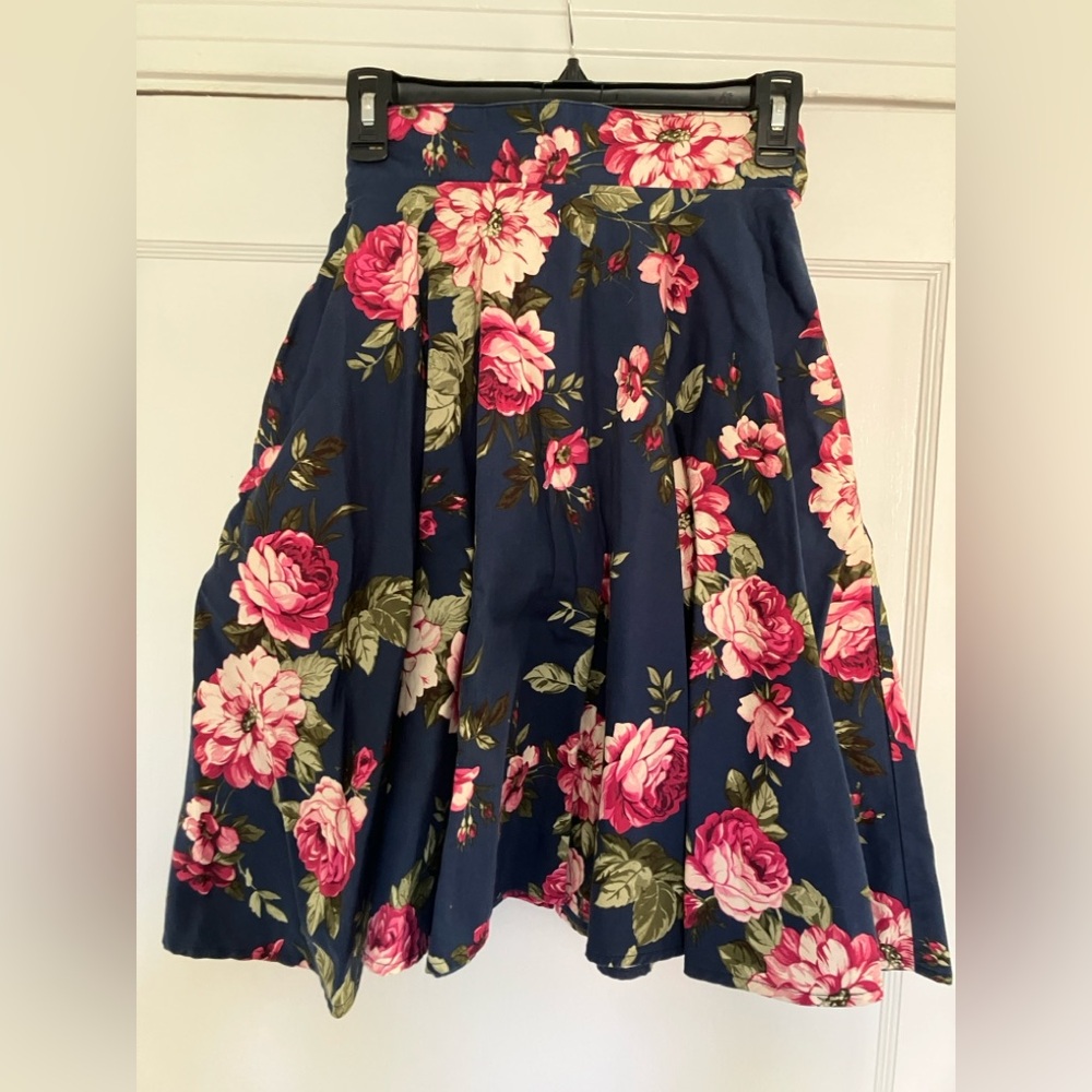 Upcycled floral chintz 50’s style swing skirt